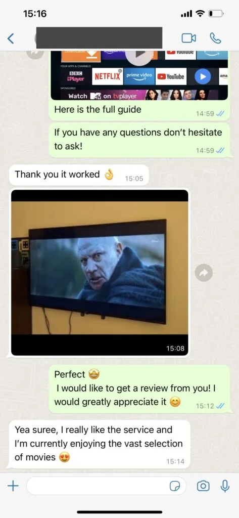 Support conversation screenshot 1